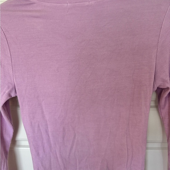 LAMade Long Sleeve Twist Front Modal Crew Neck Women’s Size S Lavender - Picture 2 of 6